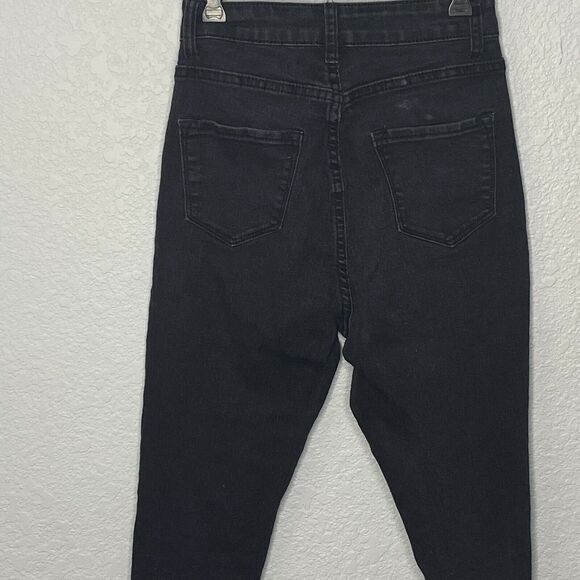 Fashion Nova Distressed Skinny High Waist Jeans Size 7/8 - Picture 4 of 5